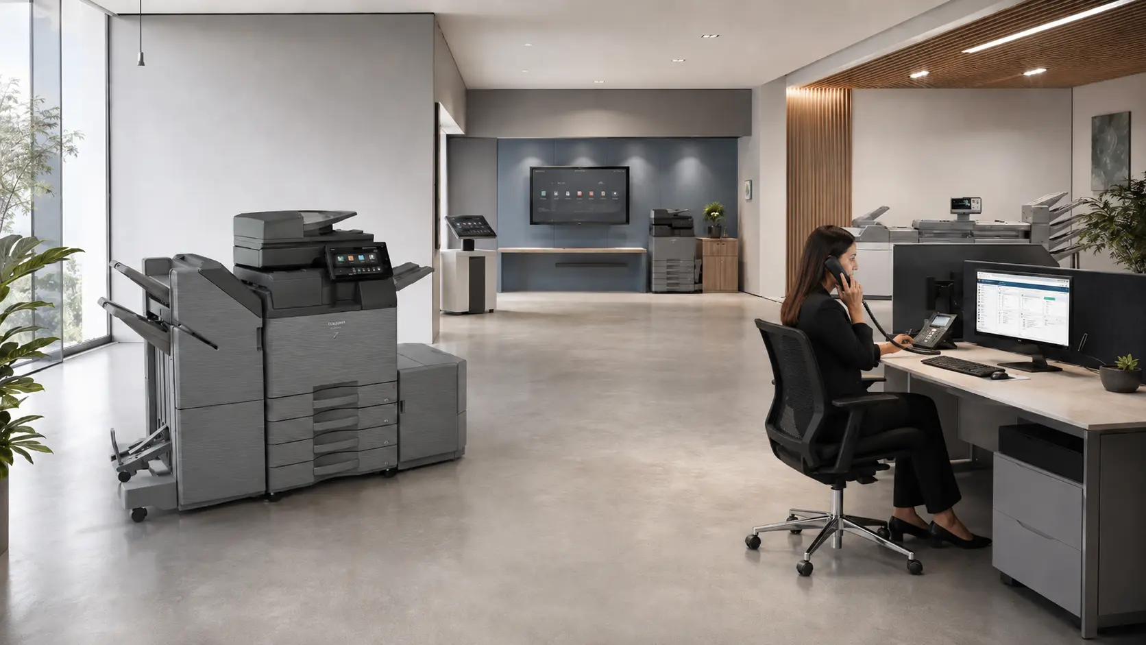 Illustration of office document technology for general enquiries.