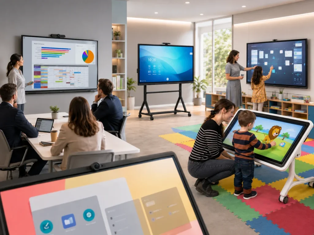 Interactive displays in business meeting and classroom settings
